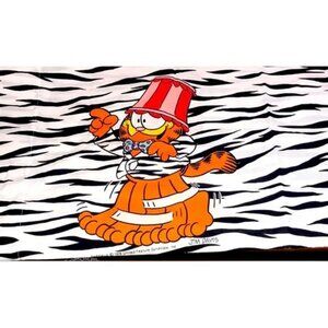 Vintage Garfield Pillow Case Double Sided Cat Paint Zebra Jim Davis Standard